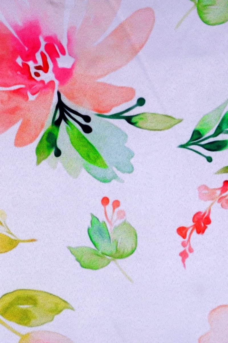 Parda Online 152 cm Floral Design Window Curtain Set (Pink & White) - Pack of 2 - Image 3