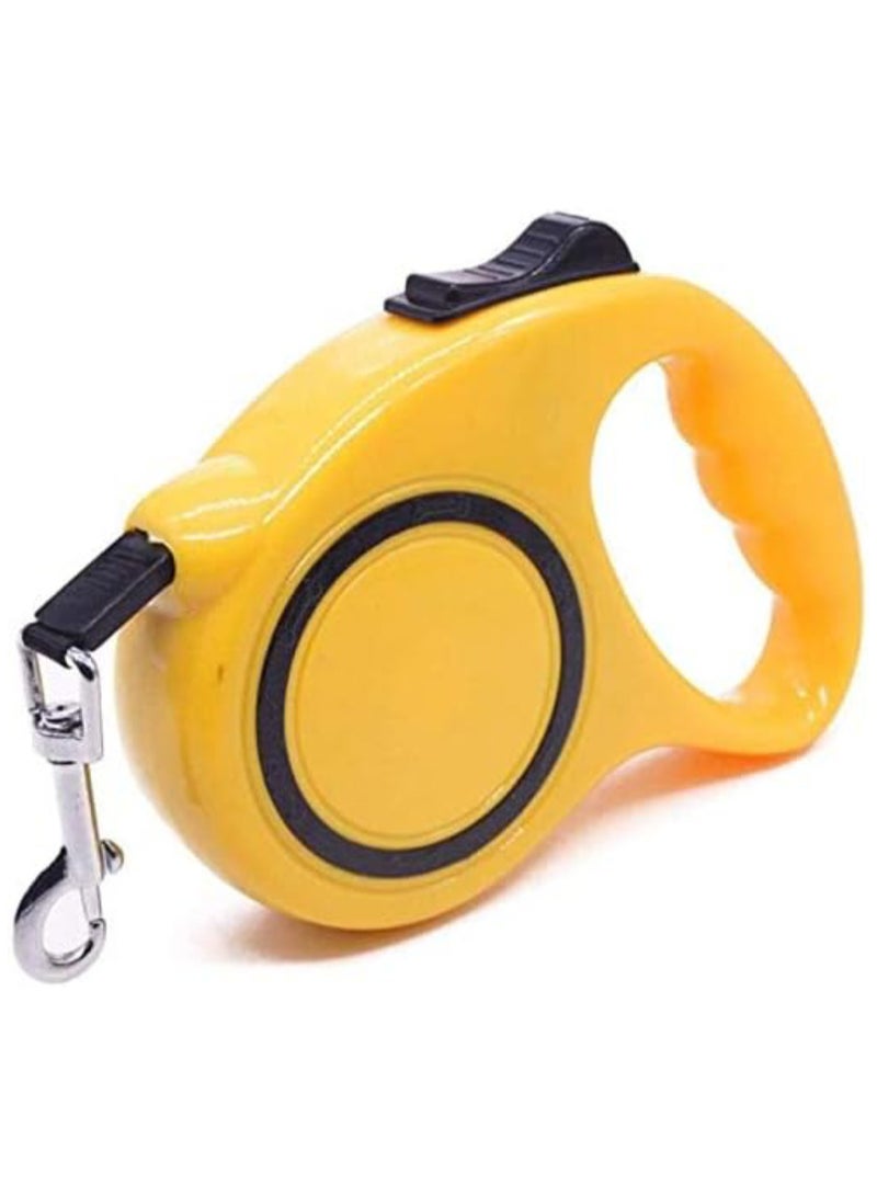 Retractable Dog Leash 3M with Anti-Slip Handle Dog Retractable Leash for Small Medium Larger Dogs Up to 15KGS, One Button Break&Lock 360 Tangle-Free Heavy Duty Long Dog Lead for Running Walking (Yellow)