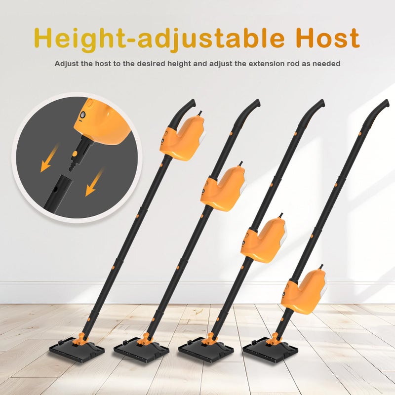 GHORA Steam Mop, All-in-one Handheld Steam Cleaner with 13 Attachments, 23FT Cord, 11.83OZ Removable Tank, Adjustable Height Steam Mops for Floor Cleaning, Hardwood Floors, Carpets, Tiles, Windows - Image 2