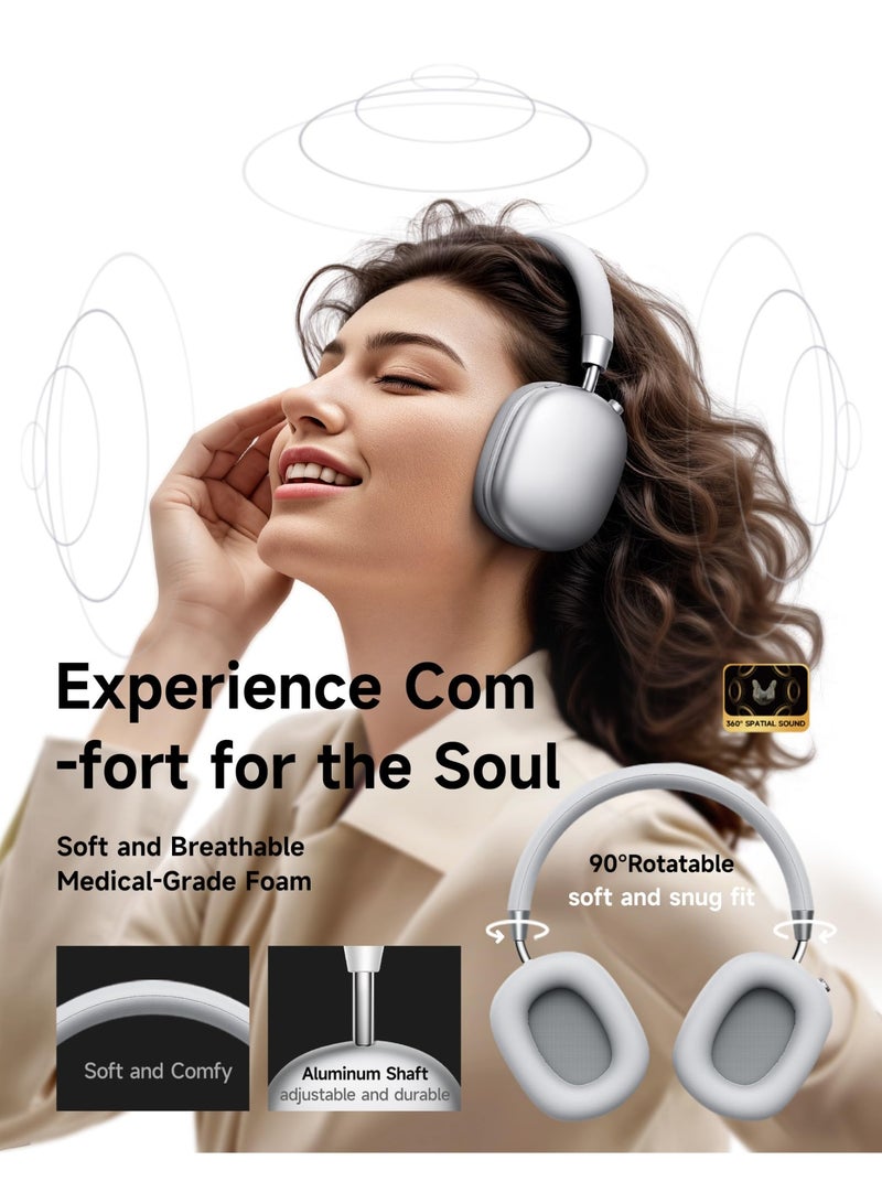 Picun F5 Wireless Gaming Headset Bluetooth Headphones Active Noise Cancelling with Built-in Mic Deep Over Ear Headset - Image 2