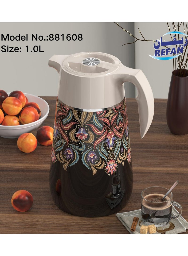 ريفان ترمس للشاي والقهوة من ريفان بتصميم أنيق وعصري 1 لتر