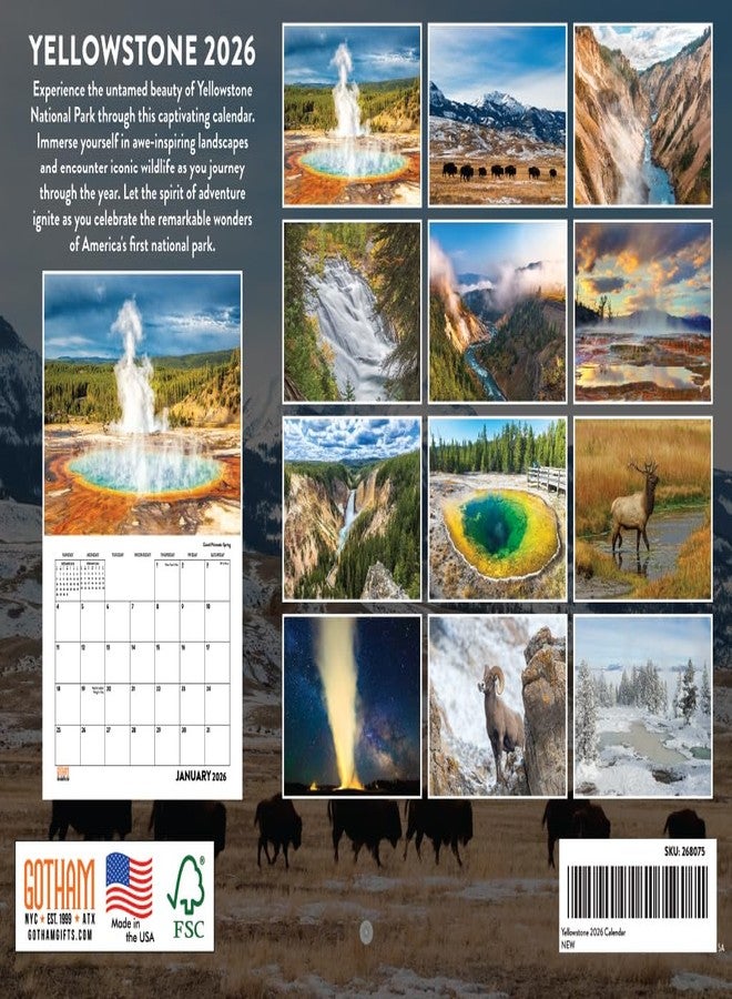 Poster Foundry تقويم يلوستون 2026، تقويم حائط شهري للحديقة الوطنية، 12 شهرًا | صنع في الولايات المتحدة الأمريكية - Image 2