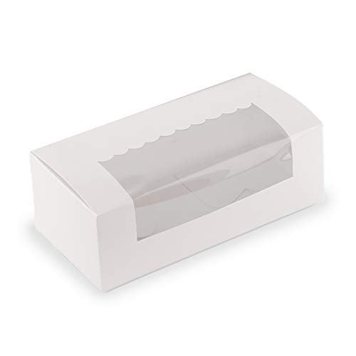 Chic a Choc Loaf Cake/Cookie Box. White (Pack of 10). (8x4x3.25)… - Image 1