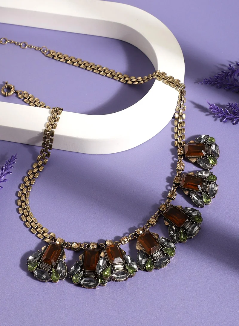 SOHI Designer Statement Stone Artificial Necklace Jewellery