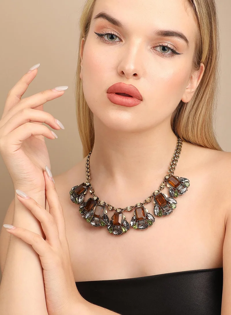 SOHI Designer Statement Stone Artificial Necklace Jewellery