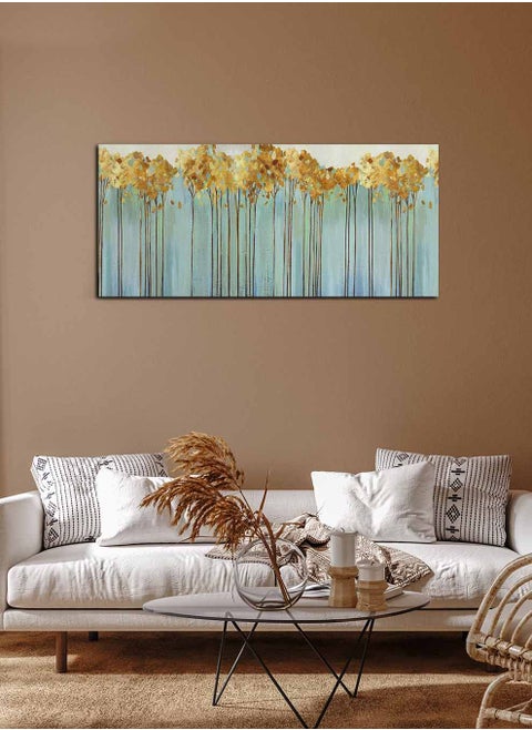 Framed Canvas Wall Art Stretched Over Wooden Frame, Panorama Orientation Modern Art Painting, For Home, Living Room, Office Décor