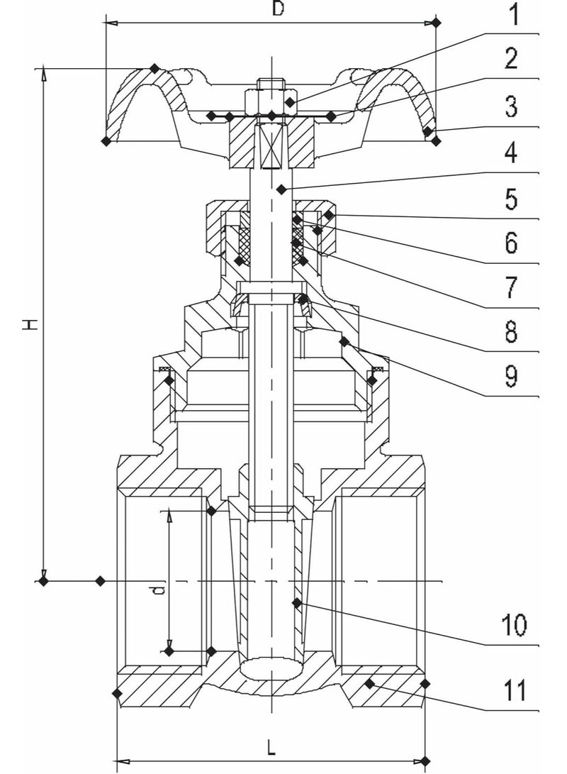 Bronze Gate Valve PN20 1/2'' (Maplef) - Image 2