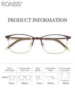 roaiss Mens' Business Blue Light Glasses Blue Light Filter Computer Reading Gaming TV Phones Rectangular Eyeglasses Anti Eyestrain Headache Eyewear Vintage Brown  - Image 5
