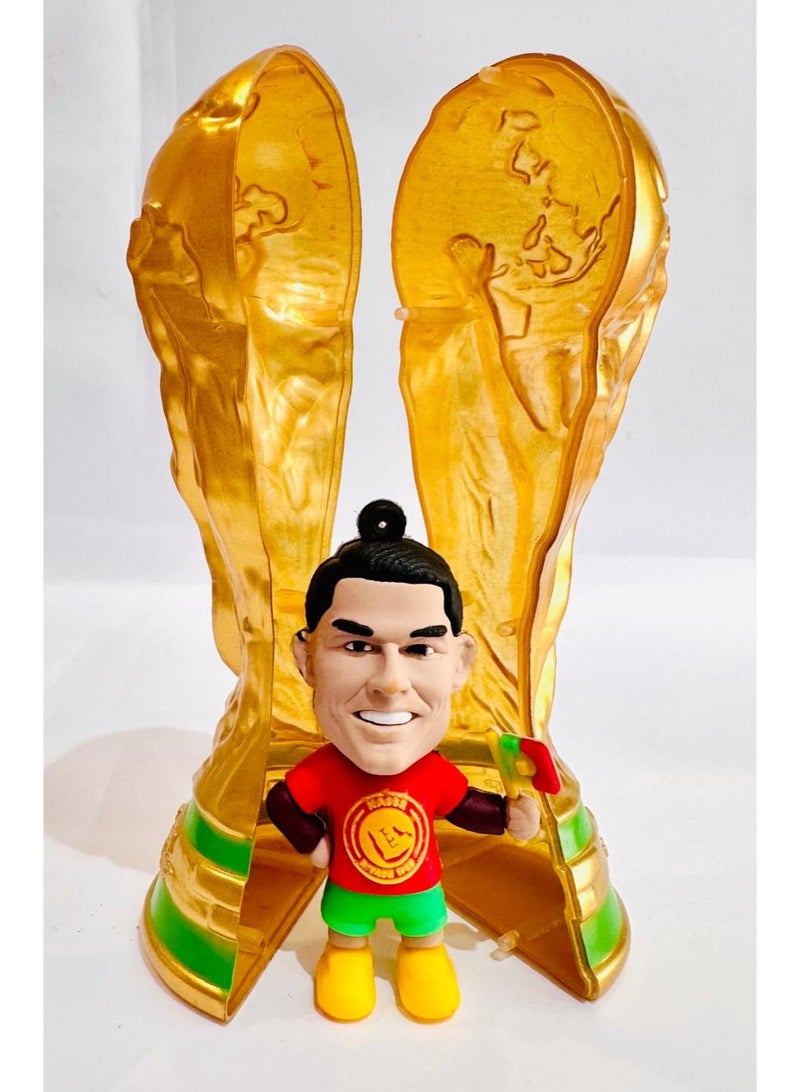 World Cup Trophy Secret Storage Box with Football Player Figurine 12x4cm - Image 2