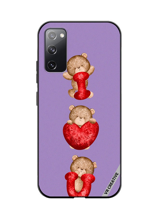 VR CREATIVE Protective Case Cover For Samsung Galaxy S20 FE 5G Bear I Love You Design Multicolour - Image 1