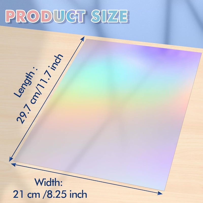 Koala Holographic Laminate Sheets A4 Holographic Sticker Paper,20 Sheets Self Adhesive Waterproof Holographic Transparent Film,11.7X 8.3 Inch - Image 3