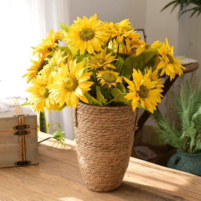 Handmade Flower Plant Container Woven Plant Display Basket Elegant Flower Pot Decor - Image 4