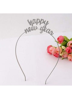BinaryABC Happy New Year Headband Tiararhinestone New Year Headbandnew Year Eve Party Supplies Favors(Silver)  - Image 5