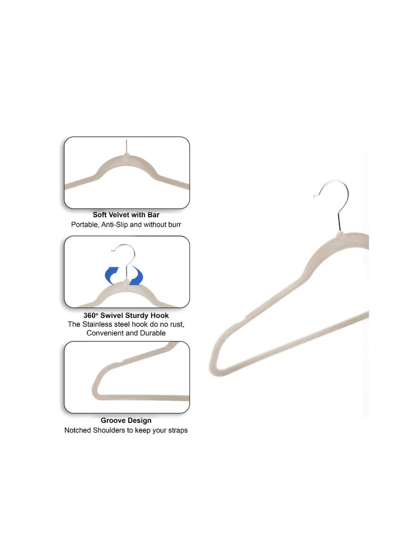 أكسنتشر شماعة ملابس مخملية للأطفال، 50 عبوة، منظمات رفيعة للغاية لتوفير المساحة، شماعات حضانة غير قابلة للانزلاق للأطفال والرضع والأطفال الصغار (أبيض) - Image 5