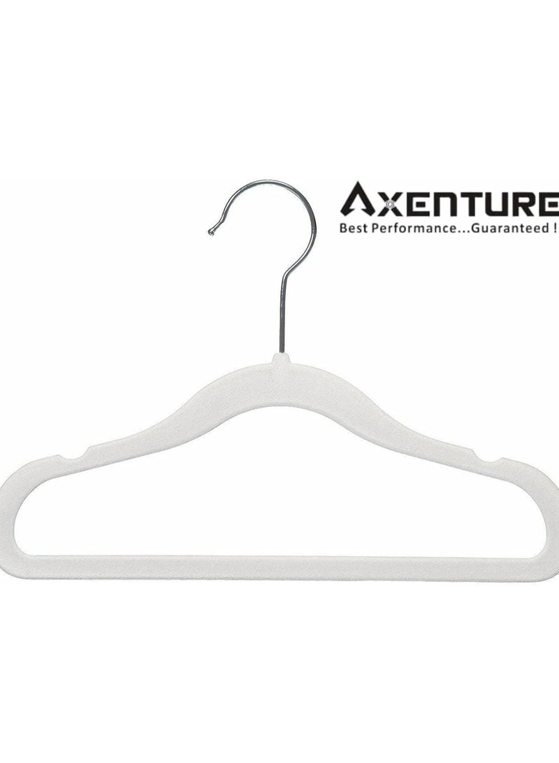 أكسنتشر شماعة ملابس مخملية للأطفال، 50 عبوة، منظمات رفيعة للغاية لتوفير المساحة، شماعات حضانة غير قابلة للانزلاق للأطفال والرضع والأطفال الصغار (أبيض) - Image 2