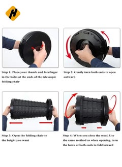HuHa Retractable Folding Stools Portable Plastic Stool Travel Seat Telescopic Plastic Stool Shrinkable Camping Fishing Garden Folding Chair  - Image 4