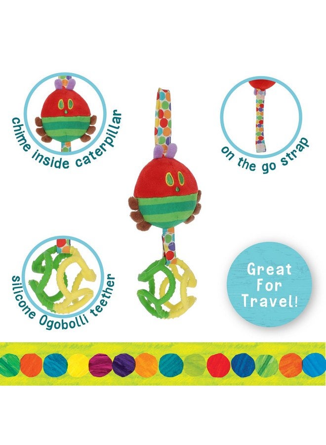 Kids Preferred Eric Carle Very Hungry Caterpillar Chime Toy with Silicone Gummi Ogobolli - Makes Sound When Shaken and Great for Teething - Hanging Loop for On The Go  - Image 2