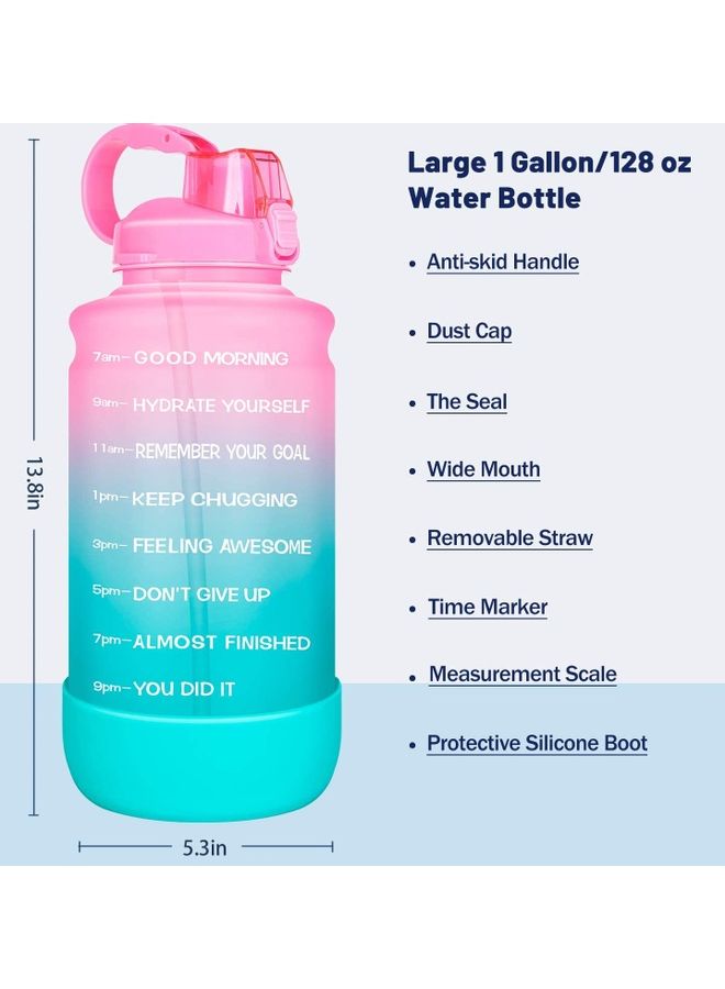 نيبمينينت Motivational Time Marker Water Bottle With Straw - Image 2
