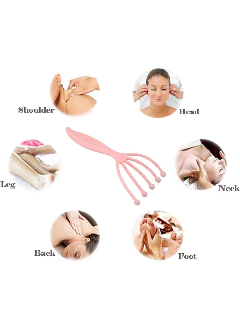 SinLoon SinLoon Head MassagerProtable Hand Held SPA Scalp Massager2in1 Finger Massager Hand Handheld Steel Ball Run Blood Circulation Tool Pink 2Pack  - Image 5