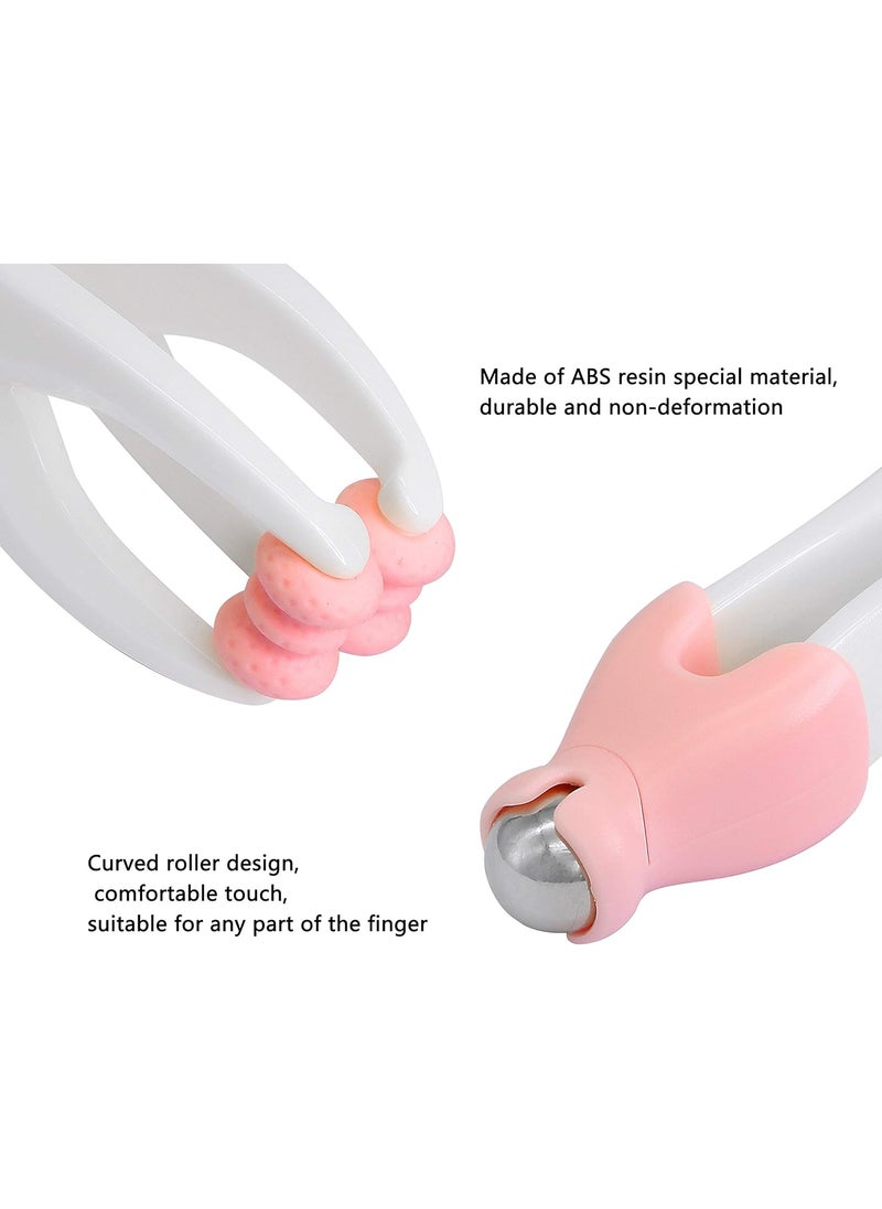 SinLoon SinLoon Head MassagerProtable Hand Held SPA Scalp Massager2in1 Finger Massager Hand Handheld Steel Ball Run Blood Circulation Tool Pink 2Pack  - Image 2