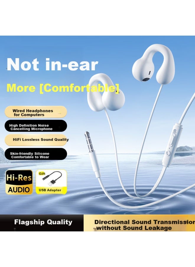 Kovol Wired Earhook Bone Conduction Headphones Non-in-ear Hanging Ear Style For Sports Running Long Wear Without Pain Over-ear Usb Computer Mobile Phone Notebook 3.5mm Earphone - Image 1
