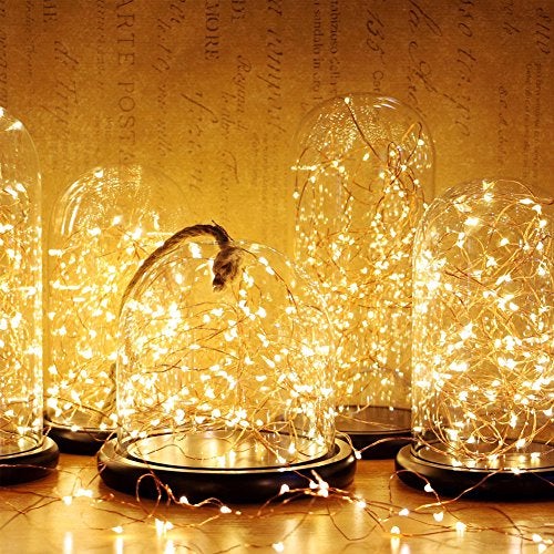 Twinkle Star 33ft 100LED Copper Wire String Lights Fairy String Lights 8 Modes USB Powered with Remote Control for Wedding Party Home Christmas Decoration, Warm White - Image 4