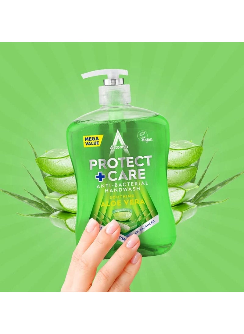 Astonish Astonish Protect and Care Kind to Skin Moisturising Anti-Bacterial Hand Wash Soap 600ml Aloe Vera  - Image 2