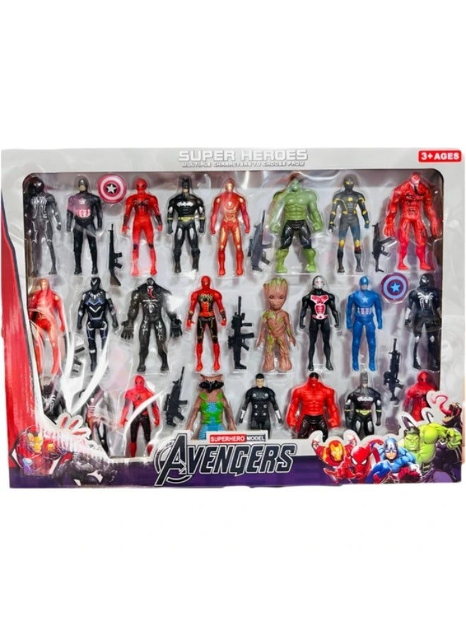 Avengers Super Heroes Action Figure Set, 24 Figures with Accessories For Kids