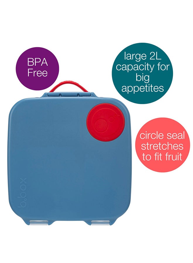 b.box Lunchbox, Jumbo Bento Box with 4 Compartments (2 Leakproof), Removable Divider, Gel Cold Pack, Ideal for School, From 3+, 2L capacity - Image 2
