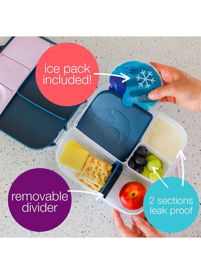b.box Lunchbox, Jumbo Bento Box with 4 Compartments (2 Leakproof), Removable Divider, Gel Cold Pack, Ideal for School, From 3+, 2L capacity - Image 3