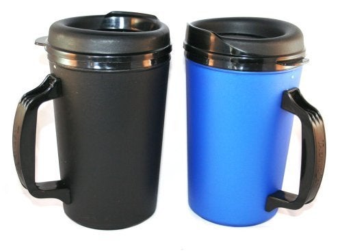 GAMA Electronics 2 ThermoServ Foam Insulated Coffee Mugs 20 oz (1) Blue & (1) Black - Image 2