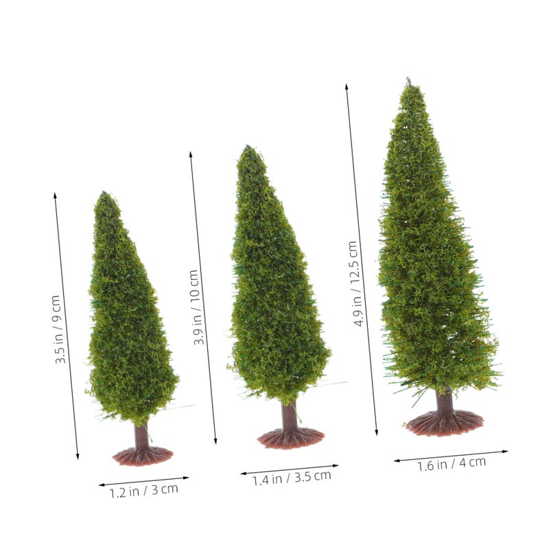 Miniature Pine Tree Models 12Pcs For Diorama Wire Sponge Realistic Landscape Decor - Image 3