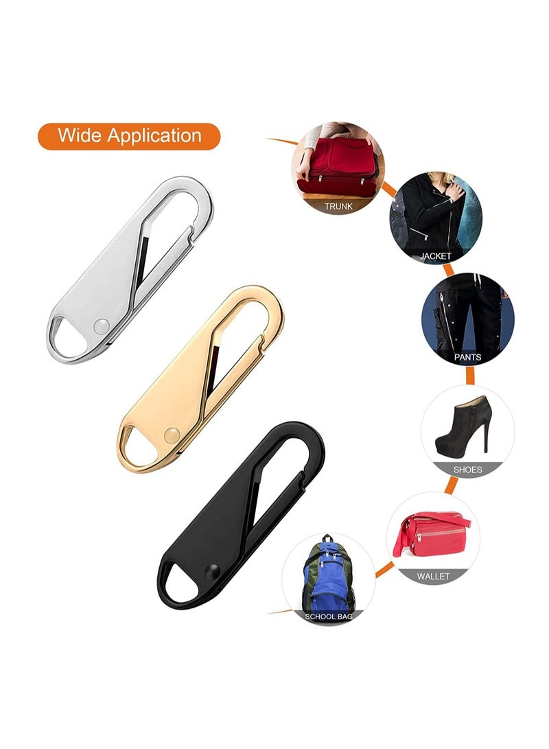 Zipper Pull Replacement 10 Pcs Detachable Zipper Pull Tabs for Luggage Clothing Jackets Backpacks Boots Purse Coat Zipper Repair Kit Zipper Slider Pull Tab Metal Zipper Head