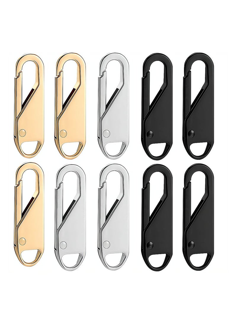 Excefore Zipper Pull Replacement 10 Pcs Detachable Zipper Pull Tabs for Luggage Clothing Jackets Backpacks Boots Purse Coat Zipper Repair Kit Zipper Slider Pull Tab Metal Zipper Head  - Image 1