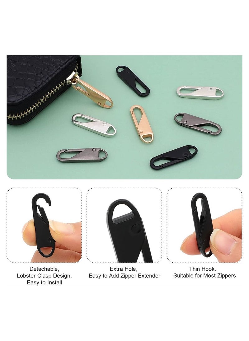 Excefore Zipper Pull Replacement 10 Pcs Detachable Zipper Pull Tabs for Luggage Clothing Jackets Backpacks Boots Purse Coat Zipper Repair Kit Zipper Slider Pull Tab Metal Zipper Head  - Image 4
