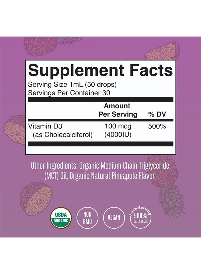 MaryRuth Organics USDA Organic Vitamin D3 Liquid | Sugar Free | Vitamin D Drops Immune Support for Adults & Kids | VIT D3 | Vegan | Gluten Free | Non-GMO | 30 Servings  - Image 5