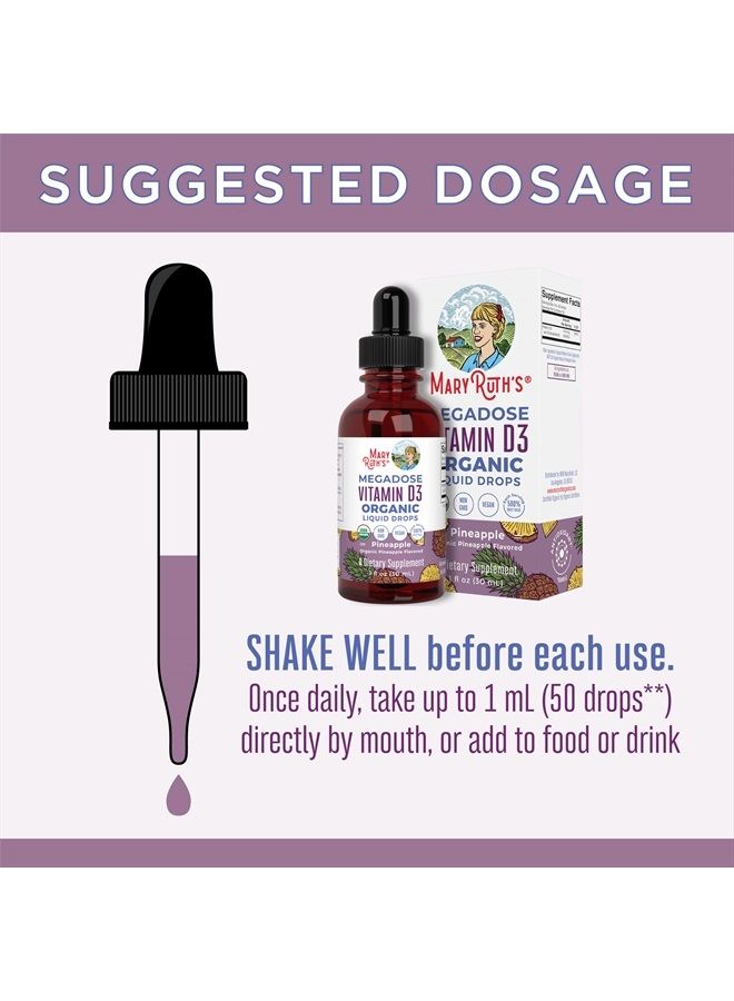 MaryRuth Organics USDA Organic Vitamin D3 Liquid | Sugar Free | Vitamin D Drops Immune Support for Adults & Kids | VIT D3 | Vegan | Gluten Free | Non-GMO | 30 Servings  - Image 4