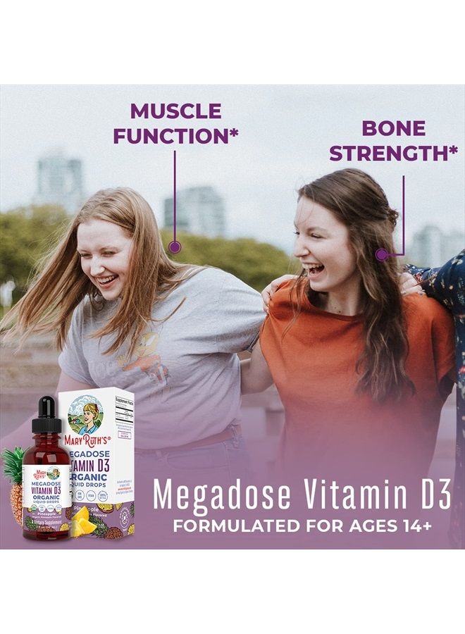 MaryRuth Organics USDA Organic Vitamin D3 Liquid | Sugar Free | Vitamin D Drops Immune Support for Adults & Kids | VIT D3 | Vegan | Gluten Free | Non-GMO | 30 Servings  - Image 2