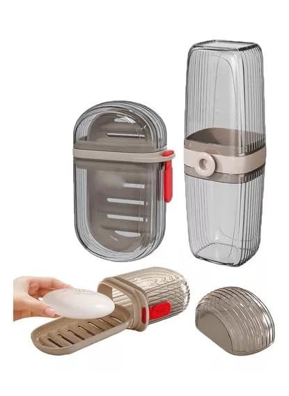PURCHASE ZONE PURCHASE ZONE Portable Transparent Soap Dish Creative Soap Box Waterproof Soap Storage Container Household Soap Dish 1 Pcs Travel Soap Case 1 Pcs Toothbrush Multicolor Pack of 1  - Image 1