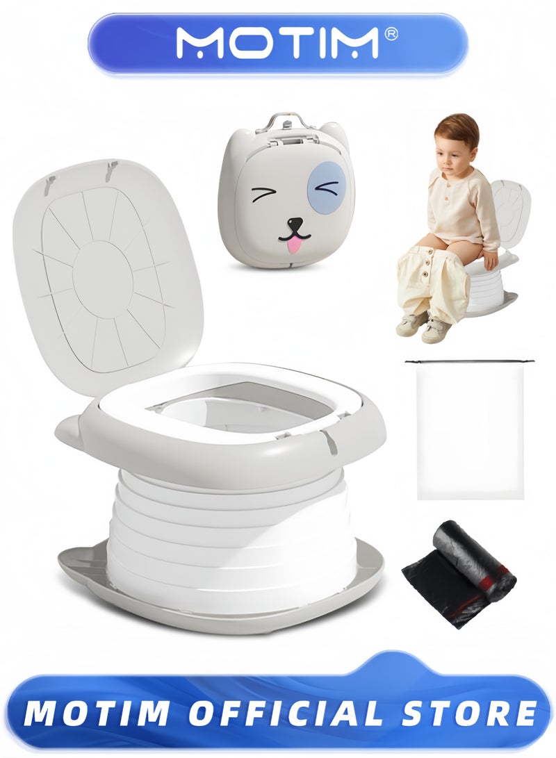 Motim Portable Toilet for Kids Car Potty for Emergency Ideal for Camping Indoor & Outdoor Use with 15 Replacement Bags - Image 1