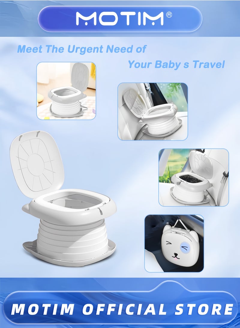 Motim Portable Toilet for Kids Car Potty for Emergency Ideal for Camping Indoor & Outdoor Use with 15 Replacement Bags - Image 3