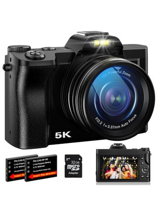 5K Digital Camera WiFi Autofocus Vlogging Camera for YouTube 48MP Camera for Photography and Video, 3.5" Screen Travel Camera with UV Filter, Anti-Shake, 16X Digital Zoom, 32GB SD Card, 2 Batteries - pzsku/Z2B55FCEC909580CA43B2Z/45/1747295380/99066e01-eb8b-4275-a55a-744f2ba003ac