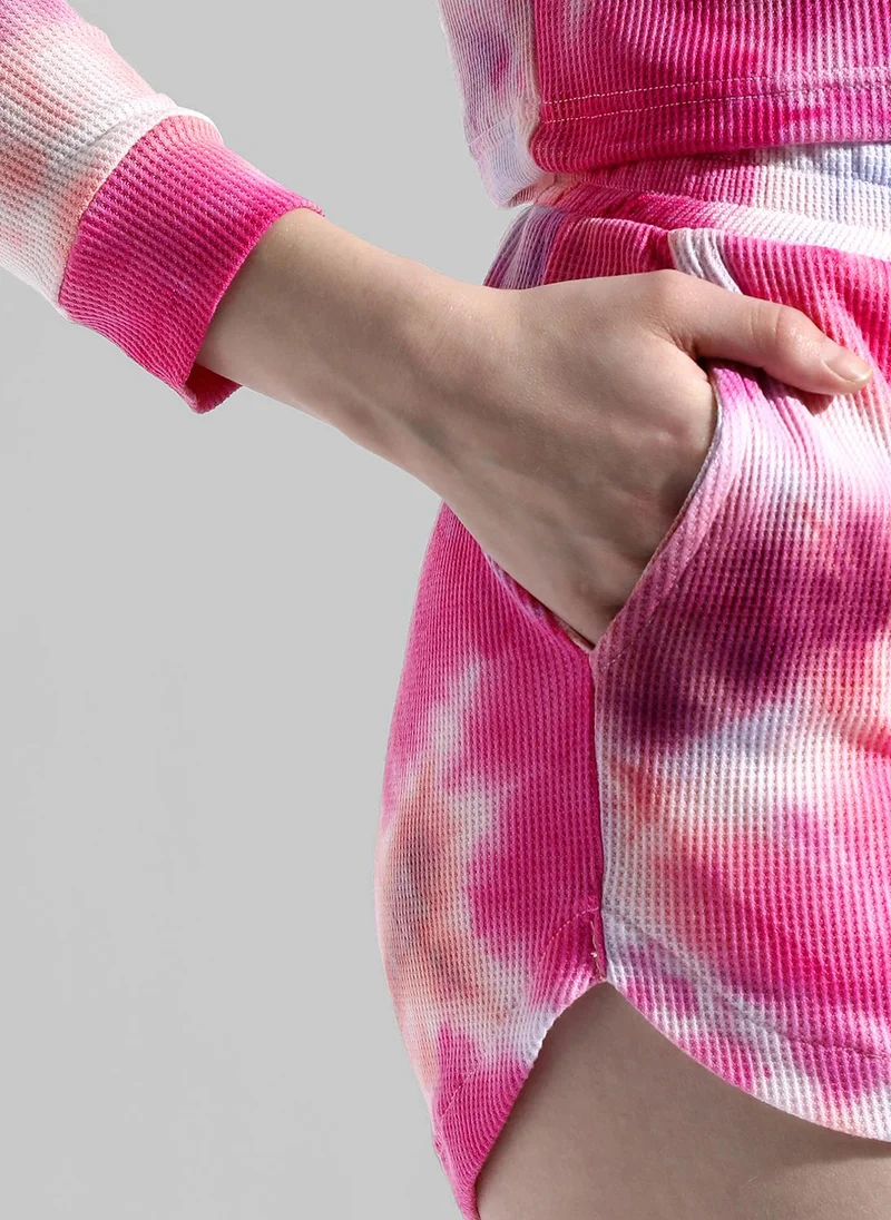 PINACOLADA Women's Fuschia Pink Tie-Dye Co-Ord Set