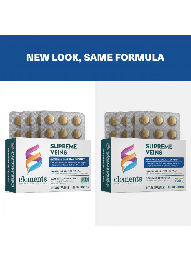 Elements Elements Supreme Veins, 60 Tablets (30 Day Supply), Advanced Vascular Support Supplement, Supports Healthy Circulation and Elasticity in Leg Veins, Gluten Free - Image 2