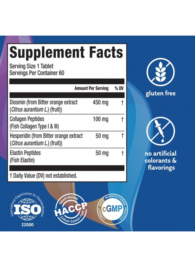 Elements Elements Supreme Veins, 60 Tablets (30 Day Supply), Advanced Vascular Support Supplement, Supports Healthy Circulation and Elasticity in Leg Veins, Gluten Free - Image 1