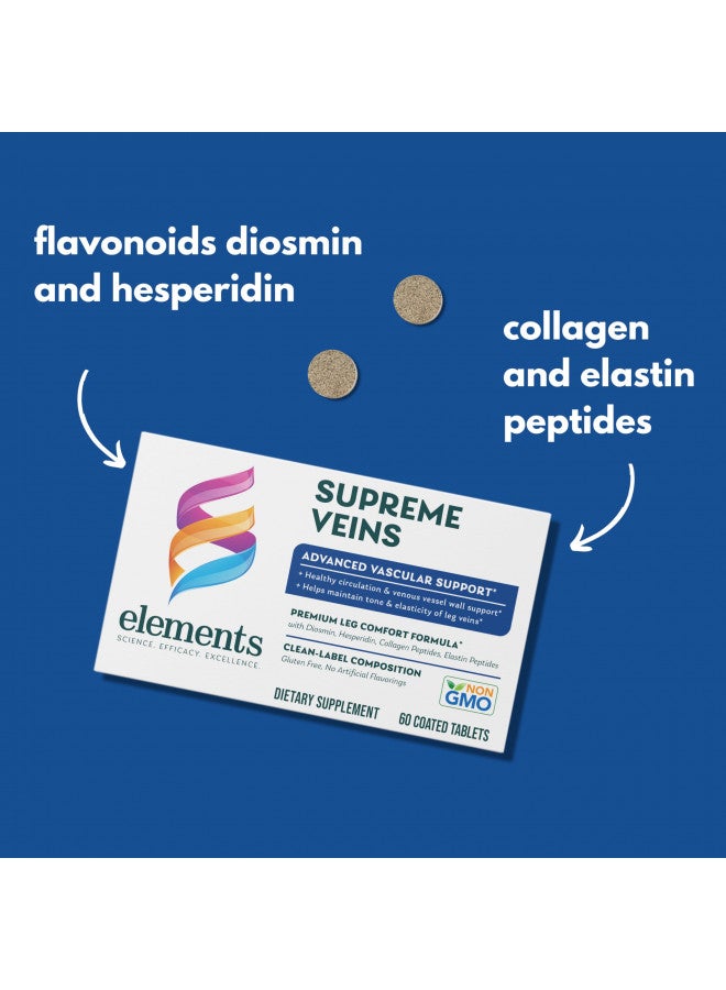 Elements Elements Supreme Veins, 60 Tablets (30 Day Supply), Advanced Vascular Support Supplement, Supports Healthy Circulation and Elasticity in Leg Veins, Gluten Free - Image 4