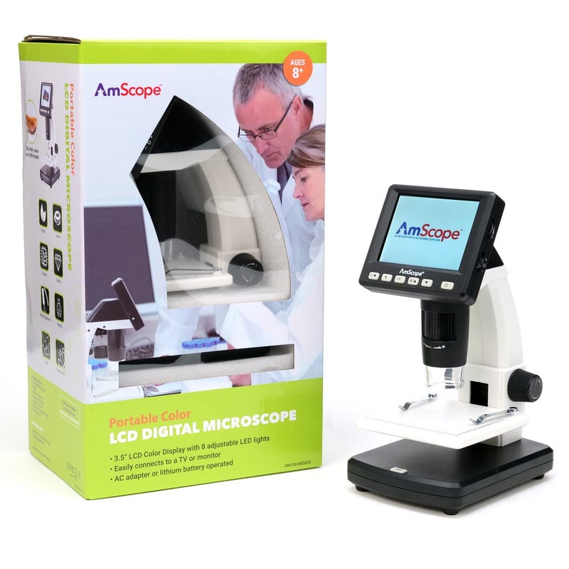 AmScope AmScope  LCD Digital Microscope 35 inch Color Screen 20X1200X Magnification with Zoom Portable USB Microscope Imager Coin Microscope  DM130M5S035  - Image 5
