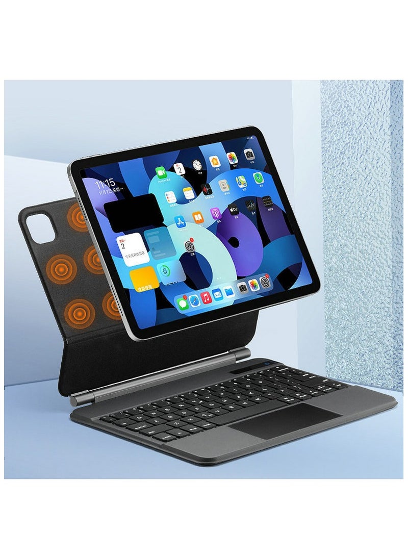 Captaintech Magic Keyboard for iPad Air 13" (M2, 2024) & iPad Pro 12.9" (2018-2024) – Backlit Keyboard Case with Smart Trackpad & Magnetic Attachment  - Image 1