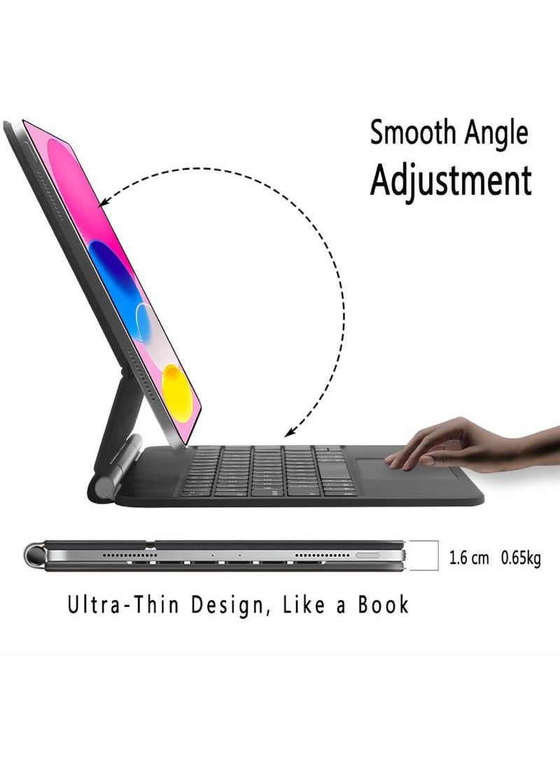 Captaintech - Magic Keyboard for Apple iPad Air 13 inch (M2, 2024) Pro 12.9 inch (2022/2021/2020/2018) with Magnetic Back Cover, Smart Trackpad Backlit Keyboard Case for iPad Pro 12.9 3rd 4th 5th 6th - Image 1