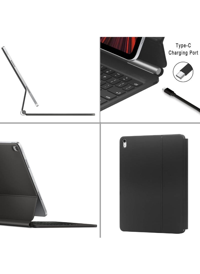 Captaintech - Magic Keyboard for Apple iPad Air 13 inch (M2, 2024) Pro 12.9 inch (2022/2021/2020/2018) with Magnetic Back Cover, Smart Trackpad Backlit Keyboard Case for iPad Pro 12.9 3rd 4th 5th 6th - Image 1